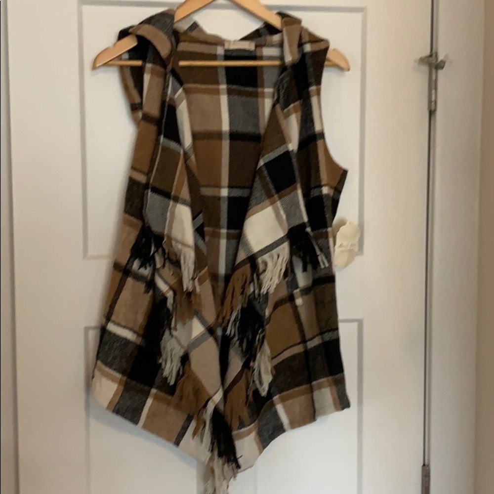 Fringe checkered vest